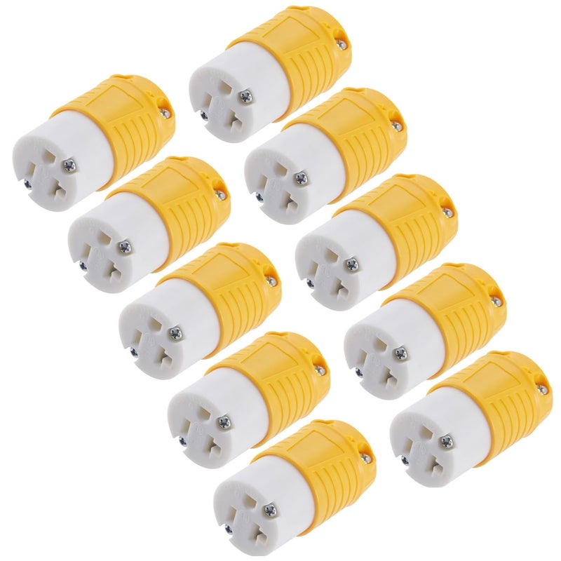 Suplevel 20 Amp 125 Volt Electrical Replacement Female Plugs 10PCS, NEMA 5-20R Extension Cord Female Connector Ends, 2 Pole, 3 Wire Grounding, Industrial Grade, Straight Blade, Heavy Duty, ETL Listed - Image 1